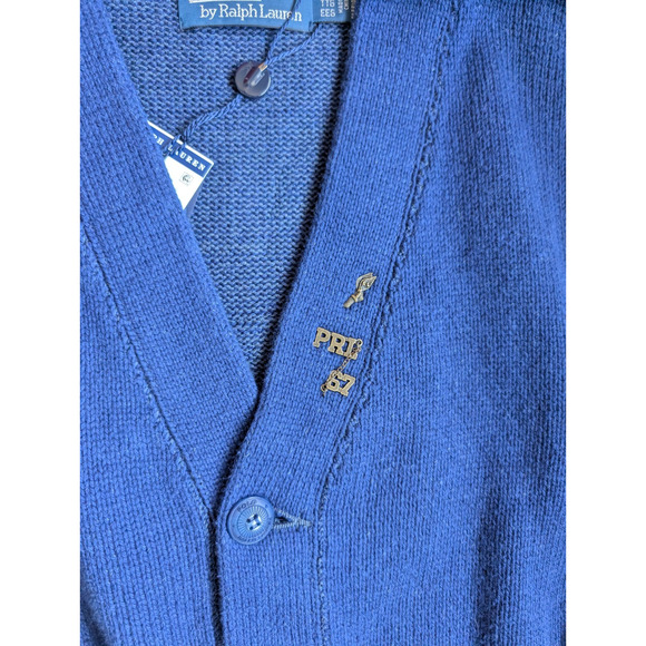 NWT Polo Ralph Lauren Varsity-Inspired Patch Tiger Cardigan Sz XXL Royal 9M506 - Picture 6 of 13